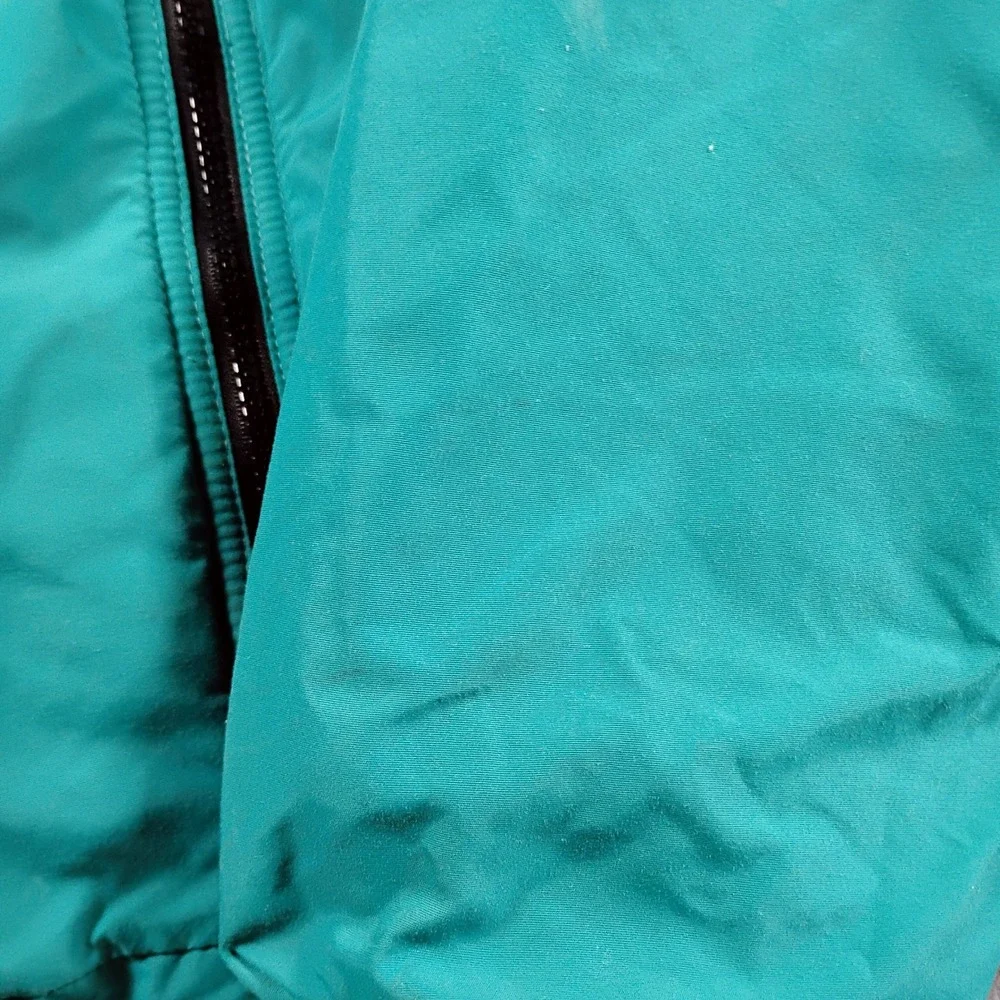 LL Bean Vintage 90s Warm-up Jacket Teal Fleece Lined Bomber Mens Medium